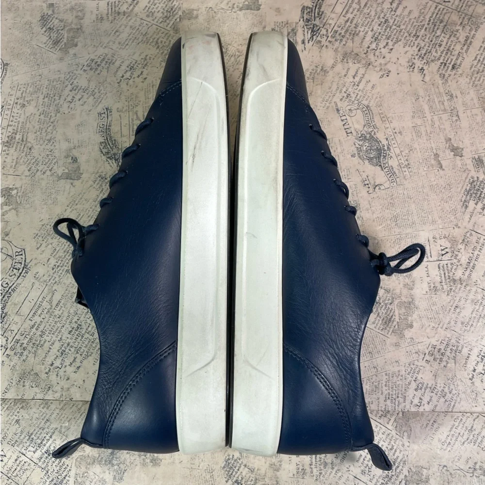ECCO Soft 8 Black Leather Lace Up Sneakers Comfort Walking Minimalist EU 39